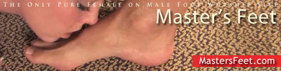 female worships male feet